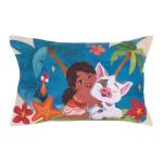 NoJo Disney Moana 2 Ocean Sisters 4 Piece Toddler Bed Set - Comforter, Fitted Bottom Sheet, Flat Top Sheet, Reversible Pillowcase, Aqua, and Orange