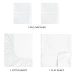 Belizzi Home Cotton Rich Queen Sheet Set - 4 Piece Deep Pocket Bedding Sets Queen with Marrowing - Ultra Soft, Wrinkle Resistant, Quick Dry, Easy Care Queen Sheets - White
