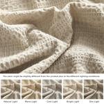WDCOZY 100% Cotton Luxury Honeycomb Duvet Cover Set King Size with Hidden Zipper, Neutral Beige Waffle Weave Bedding, Textured Soft and Breathable Washed, Linen Like, 3 Pieces, 104x90 inches