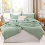 Litanika King Size Comforter Set Sage Green, 3 Pieces Lightweight Solid Comforter King Size, All Season Fluffy Down Alternative Comforter Bed Set Quilt Blanket