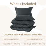 HYLEORY Queen Comforter Set with 2 Pillow Shams - Grey Fluffy Down Alternative Bedding Comforter Sets, Lightweight Luxury Soft Cooling Bed Sets for All Season