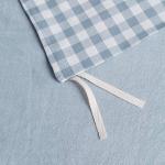 SUSYBAO Gingham Duvet Cover King 100% Washed Cotton Light Blue Plaid Duvet Cover 3 Pieces Set 1 Blue Grid Duvet Cover with Zipper Ties 2 Pillowcases Luxury Soft Gingham Bedding Set Breathable Durable