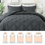 HYLEORY Queen Comforter Set with 2 Pillow Shams - Grey Fluffy Down Alternative Bedding Comforter Sets, Lightweight Luxury Soft Cooling Bed Sets for All Season