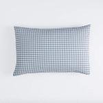 SUSYBAO Gingham Duvet Cover King 100% Washed Cotton Light Blue Plaid Duvet Cover 3 Pieces Set 1 Blue Grid Duvet Cover with Zipper Ties 2 Pillowcases Luxury Soft Gingham Bedding Set Breathable Durable