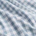 SUSYBAO Gingham Duvet Cover King 100% Washed Cotton Light Blue Plaid Duvet Cover 3 Pieces Set 1 Blue Grid Duvet Cover with Zipper Ties 2 Pillowcases Luxury Soft Gingham Bedding Set Breathable Durable