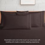 Elegant Comfort 1500 Premium Quality 6-Piece Bed Sheet Set - 18-24 Inch Extra Deep Pocket, Smart Storage Pockets, Wrinkle Free Ultra Soft 6PC Extra Deep Pocket Sheets, California King, Chocolate Brown