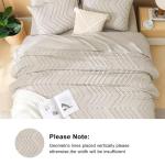 Litanika California King Size Comforter Set with Sheets Beige - 7 Pieces Bed in a Bag Cal King Chevron Tufted Complete Bedding Sets with Comforter, Sheets, Pillowcases & Shams