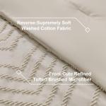 Litanika California King Size Comforter Set with Sheets Beige - 7 Pieces Bed in a Bag Cal King Chevron Tufted Complete Bedding Sets with Comforter, Sheets, Pillowcases & Shams