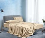 Manyshofu Satin Twin Sheets Set 3 Piece - Soft Silky Satin Sheets Set, Beige Satin Bed Sheets Cooling & Luxury Bedding Sheet Set(1 Satin Fitted Sheet, 1 Satin Flat Sheet, 1 Satin Pillow case)