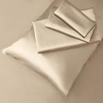 Manyshofu Satin Twin Sheets Set 3 Piece - Soft Silky Satin Sheets Set, Beige Satin Bed Sheets Cooling & Luxury Bedding Sheet Set(1 Satin Fitted Sheet, 1 Satin Flat Sheet, 1 Satin Pillow case)