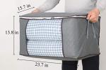 combocube 3Pcs Zippered Storage Bag for Closet King Comforter, pillow, quilt, bedding, Clothes, Blanket Organizers with Large Clear Window & Carry Handles Space Saver