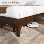 Yaheetech Full Bed Frame Natural Solid Wood Platform Bed with Wooden Slats Support, 12-inch Underbed Space for Storage, Noise-Free Design, Easy Assembly, Dark Walnut Finish