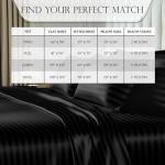 DECOLURE Satin Bed Sheets - 6 Piece Luxury Silky King Size Bedding Set - Softer Than Silk, Wrinkle-Free with 15” Deep Pocket Fitted Sheet, Perfect for Hair & Skin, Gifts for Women (Striped Black)