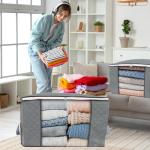 combocube 3Pcs Zippered Storage Bag for Closet King Comforter, pillow, quilt, bedding, Clothes, Blanket Organizers with Large Clear Window & Carry Handles Space Saver