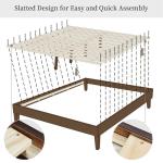Yaheetech Full Bed Frame Natural Solid Wood Platform Bed with Wooden Slats Support, 12-inch Underbed Space for Storage, Noise-Free Design, Easy Assembly, Dark Walnut Finish