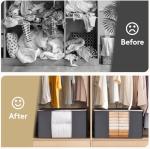 Lifewit 90L Large Storage Bags, Closet Organizers and Storage, Clothes Storage Bins with Lids, Foldable Storage Containers with Reinforced Handles for Clothing, Blanket, Bedding, Comforter 3 Pack Gray