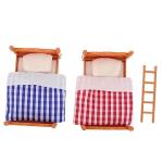Miniature Dollhouse Bed Miniature Bunk Beds for Dollhouse, Bunk Beds Set 1 12 Scale, Doll House Furniture of Bunk Bed with Ladder, Furniture Decor