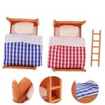 Miniature Dollhouse Bed Miniature Bunk Beds for Dollhouse, Bunk Beds Set 1 12 Scale, Doll House Furniture of Bunk Bed with Ladder, Furniture Decor