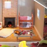 Miniature Dollhouse Bed Miniature Bunk Beds for Dollhouse, Bunk Beds Set 1 12 Scale, Doll House Furniture of Bunk Bed with Ladder, Furniture Decor