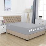 Elegant Comfort Premium Hotel Quality Extra Deep Pocket 18" - 21" Single Fitted Sheet for High Mattress, Luxury & Softest 1500 Thread Count Egyptian Quality Smart Pocket, Queen, Black,Silver