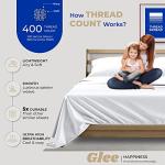 THREAD SPREAD King Size Cotton Sheets Set - 400 Thread Count 100% Cotton Sheets for King Bed (4 PC, White), 16 in Deep Pocket Silky Soft Bed Sheet Set for Hot Sleepers, Luxury Hotel Cooling Sheet