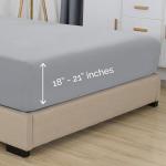 Elegant Comfort Premium Hotel Quality Extra Deep Pocket 18" - 21" Single Fitted Sheet for High Mattress, Luxury & Softest 1500 Thread Count Egyptian Quality Smart Pocket, Queen, Black,Silver