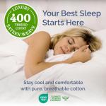 400 Thread Count Cotton Sheet Set - King Size 100% Cotton Sheets - Easily Fits 8" to 16" Mattress - Silky-Soft, Wrinkle Free, Breathable and Comfy - Deep Pockets & Hotel Quality Bedding Set - White