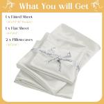 SiinvdaBZX 4-Piece Cot Sheet Set 31" x 75", Ivory White Satin Cot Size Sheets Silky Soft Rv Bunk Bed Sheets for Narrow Twin/Camp Bunk/Guest Beds/Army Cots/Trifold Mattress