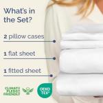 400 Thread Count Cotton Sheet Set - King Size 100% Cotton Sheets - Easily Fits 8" to 16" Mattress - Silky-Soft, Wrinkle Free, Breathable and Comfy - Deep Pockets & Hotel Quality Bedding Set - White