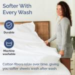 400 Thread Count Cotton Sheet Set - King Size 100% Cotton Sheets - Easily Fits 8" to 16" Mattress - Silky-Soft, Wrinkle Free, Breathable and Comfy - Deep Pockets & Hotel Quality Bedding Set - White