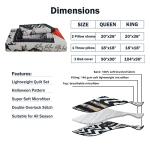 Cmfshape Halloween Bedspread,Black Quilt Set Queen Size,Pumpkin Ghost Festival Themed Bedding Set,Decorative Quilted 4 Piece Coverlet Set with 3 Pillow Shams(Black,Queen90 x90)