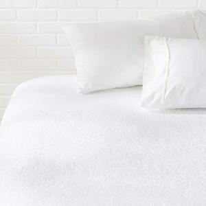 Amazon Basics Waterproof 18 inch Mattress Protector Full Size, Breathable, Machine Washable, White