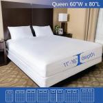 Queen Size Mattress Protector Bedbug Waterproof Zippered Cover Hypoallergenic Premium Quality Encasement White