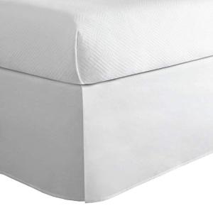 Today’s Home Classic Tailored Bed Skirt Dust Ruffle, Cotton Blend Design, 14" Drop Length, Queen, White