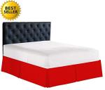 Elegant Comfort 1500 Premier Wrinkle & Fade Resistant Hotel Quality Bed Skirt/Dust Ruffle - Pleated Tailored 14inch Drop, Queen, Red