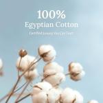 California Design Den Certified 100% Egyptian Cotton Sheets King Size Set with Deep Pockets, Soft Sateen Weave, Luxury King Size Sheets Set, Wrinkle-Resistant, Cool & Durable Bedding - White