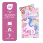 Todays Kids Unicorn Toddler Bedding Set for Girls - 4-Piece Toddler Bed Comforter Sets for Girls, Reversible Comforter & Pillowcase, Flat Sheet, Fitted Sheet, Breathable & Super Soft Microfiber
