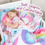 Todays Kids Unicorn Toddler Bedding Set for Girls - 4-Piece Toddler Bed Comforter Sets for Girls, Reversible Comforter & Pillowcase, Flat Sheet, Fitted Sheet, Breathable & Super Soft Microfiber