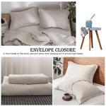 Simple&Opulence 100% Linen Duvet Cover Set 3pcs Basic Style Natural French Washed Flax Solid Color Soft Breathable Farmhouse Bedding with Button Closure - Linen, King