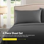 1500 Supreme Collection King Sheet Sets Gray - Luxury Hotel Bed Sheets and Pillowcase Set for Mattress - Extra Soft, Elastic Corner Straps, Deep Pocket, Gray