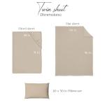 Northwest Ashford Home Essentials Bedding, 3 Piece Twin Size Sheet Set, Sand Dollar Taupe