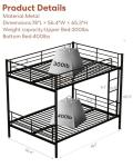 Mixcous Full Over Full Metal Bunk Bed for Adults & Kids, Convertible to 2 Separate Full Size Beds, Heavy Duty Bunk Bed Frame with Full-length Guardrail & EVA Padded Ladder, No Box Spring Needed, Black