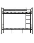 Mixcous Full Over Full Metal Bunk Bed for Adults & Kids, Convertible to 2 Separate Full Size Beds, Heavy Duty Bunk Bed Frame with Full-length Guardrail & EVA Padded Ladder, No Box Spring Needed, Black