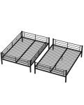 Mixcous Full Over Full Metal Bunk Bed for Adults & Kids, Convertible to 2 Separate Full Size Beds, Heavy Duty Bunk Bed Frame with Full-length Guardrail & EVA Padded Ladder, No Box Spring Needed, Black