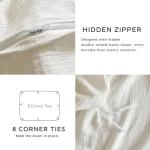 SE SOFTEXLY Muslin Duvet Cover King Size, 100% Washed Cotton Duvet Cover Set, Ultra Soft Comforter Cover Linen Like, 3 Pieces Minimalist Gauze Duvet Cover with 2 Pillowcases, 90"x104", White