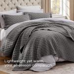 Bedsure Quilts Queen Size - Grey Bedspreads Queen Size with Basket Weave Pattern, Soft Quilt Bedding, Lightweight Comforter Coverlet for All Seasons (90" x 96")