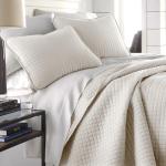 Southshore Fine Living, Inc. King Size Quilt Bedding Set, Soft Microfiber Bedspread, Stain & Pet Hair Resistant Bedding Coverlet, King Size/California Quilt Set with 2 Pillow Shams, Bone