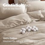 Bedsure 100% Washed Cotton Duvet Cover Queen Size - Greige Minimalist Cotton Duvet Cover Linen Like for All Seasons - GentleSoft™ Plain Simple Bedding (Greige, Queen, 90"x90")