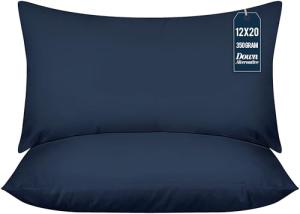 Utopia Bedding Throw Pillows (Pack of 2, Navy), 12 x 20 Inches Indoor Decorative Pillow Insert for Sofa, Bed and Couch