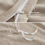 Bedsure 100% Washed Cotton Duvet Cover Queen Size - Greige Minimalist Cotton Duvet Cover Linen Like for All Seasons - GentleSoft™ Plain Simple Bedding (Greige, Queen, 90"x90")